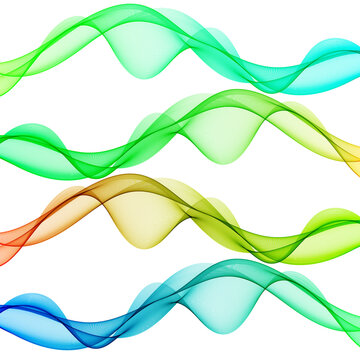 Abstract flow of colored waves .Vector background wave color transparent Set © Nikolas