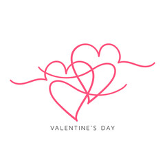 Heart handwriting in Valentines day isolated on white Background ,Vector illustration EPS 10