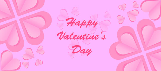 Fototapeta na wymiar Paper items in the form of hearts on a pink background. Happy Women, Mothers, Valentine's Day, love vector symbols for birthday greeting card design. happy valentines day vector. Harmony of hearts wit