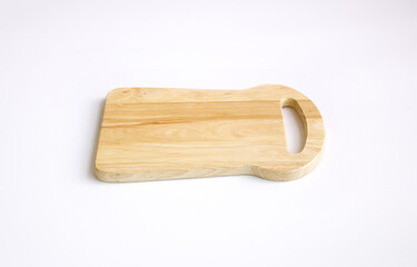 Mini wooden chopping board isolated white background