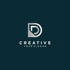 Inspirational letter d monogram logo design with modern concept silver colour Premium Vector. part 2