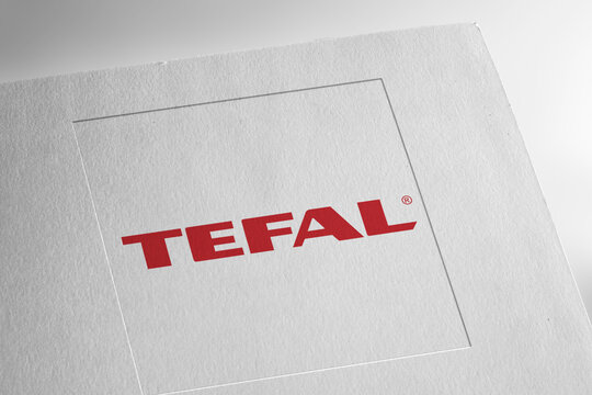 Tefal logo on textured paper