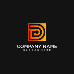 Fototapeta premium Set of creative letter d logo design collection with bright colour, for company and business. Premium Vector. part 4