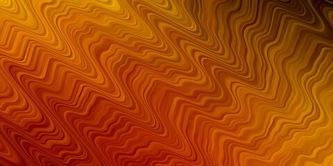 Fototapeta premium Dark Orange vector background with curved lines.