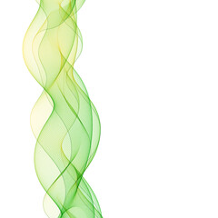 Transparent colored vector wave flow on a white background. Vector abstract background.