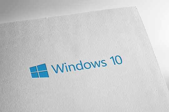 Windows 10 logo on textured paper