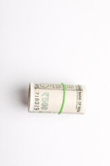 A stack of five hundred rupee notes (Indian currency) isolated on a white background.