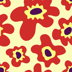 Abstract flower seamless vector pattern