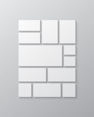 Vector empty collage twelve frames, images photo