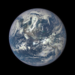 Earth image from space, globe isolated, blue planet