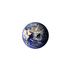 Earth image from space, globe isolated, blue planet