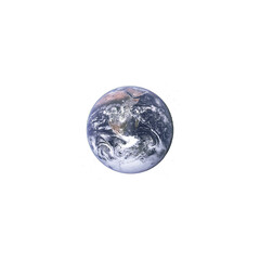 Earth image from space, globe isolated, blue planet