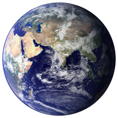 Earth image from space, globe isolated, blue planet