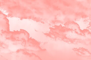 Pink coral soft color sky background with clouds