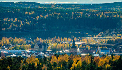 Autumn view in city of Falun, Dalarna, Sweded