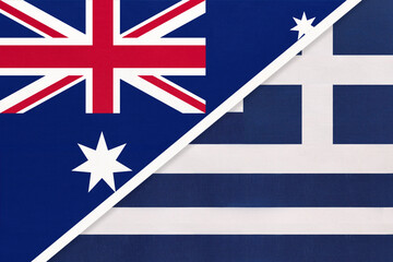 Australia and Greece or Hellenic Republic, symbol of national flags.