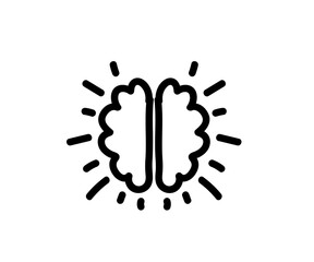 Two hemispheres of the brain on a white background. Symbol. Vector illustration.