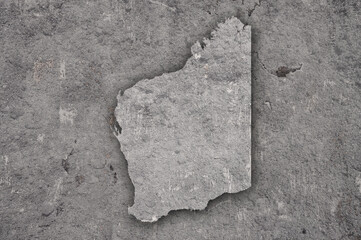 Karte von Western Australia auf verwittertem Beton