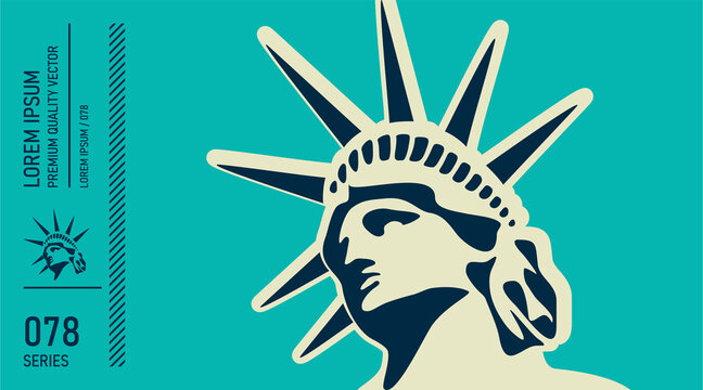 Head of Statue of Liberty. USA symbol.