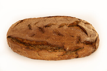 Crust bread on white background