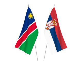 Serbia and Republic of Namibia flags