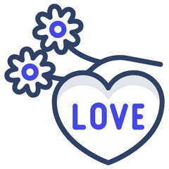 A beautiful design icon of love flowers