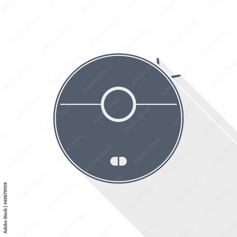 Poster robot smart vacuum cleaner flat design vector icon