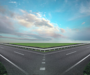 Choosing way. Beautiful view of asphalt roads outdoors