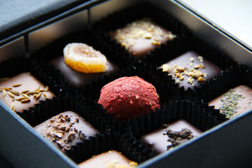 box of tasty Belgium chocolate candies