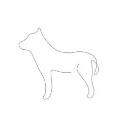 Dog animal one line drawing vector illustration