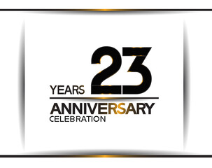 23 years anniversary black color simple design isolated on white background can be use for celebration, party, birthday and special moment