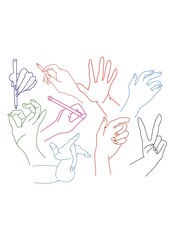 Fototapeta premium Set Hand illustration in variety colour and action with white background. 
