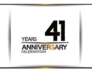 41 years anniversary black color simple design isolated on white background can be use for celebration, party, birthday and special moment