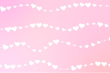 Heart Hanging Backdrop. Valentines Day Background. Vector