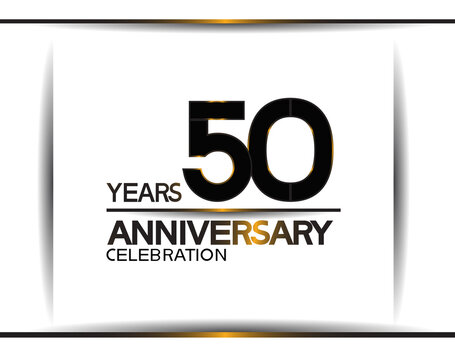 50 years anniversary black color simple design isolated on white background can be use for celebration, party, birthday and special moment