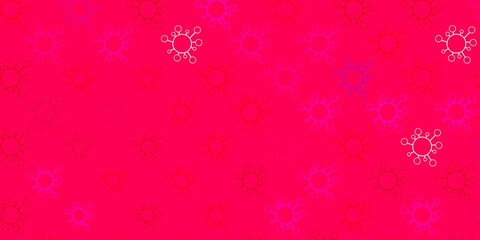 Dark pink, yellow vector texture with disease symbols.