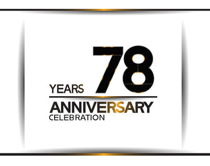 Obraz premium 78 years anniversary black color simple design isolated on white background can be use for celebration, party, birthday and special moment