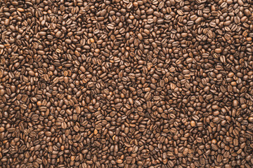 Roasted coffee beans background texture pattern