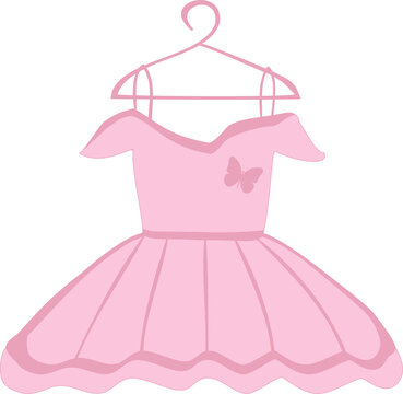 vector image of a pink dress for a little girl