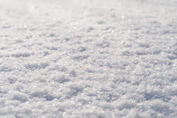 Fototapeta na wymiar Freshly fallen snow outdoors in nature.