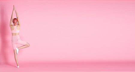 concept of Sweat Strong Success Women over pink tone Background