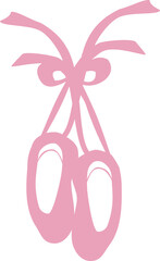 vector image of ballet shoes in pink
