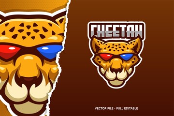 Cool Cheetah E-sport Logo Template