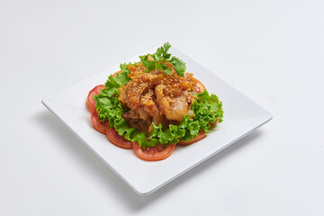 Jellyfish in sesame oil served on a popular dish in Thailand