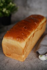 Fresh homemade white sandwich bread, selective focus