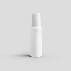 Mockup of a white plastic jar with a lid, a bottle with a spray, an aerosol, for the presentation of the design,a logo.