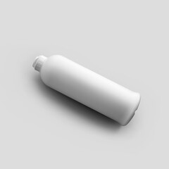 Template of white plastic bottle with flip top cap for detergent, shampoo, cleaning liquid isolated on background.