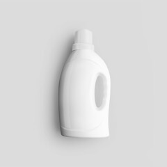 White plastic bottle template isolated on background, container for liquid powder, gel, cleaning agent.