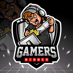 Gamers mascot. esport logo design 