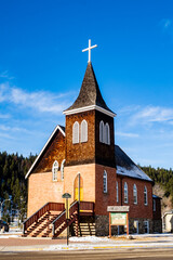 Obraz premium Jasper, Canada - december 2020 : view of Jasper Lutheran Church